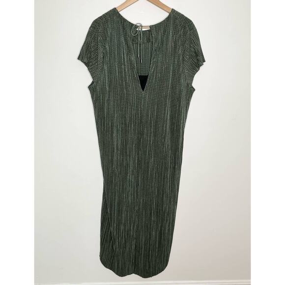 Subina Musayev Anthropologie Textured Renaissance Midi Dress Size Large Green - Picture 9 of 11